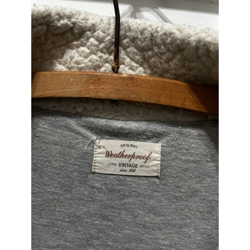 Weatherproof 1/4 Zip  Small Cozy Pullover Faux Sherpa‎ Cream Blue Gray Chevron - Picture 10 of 12